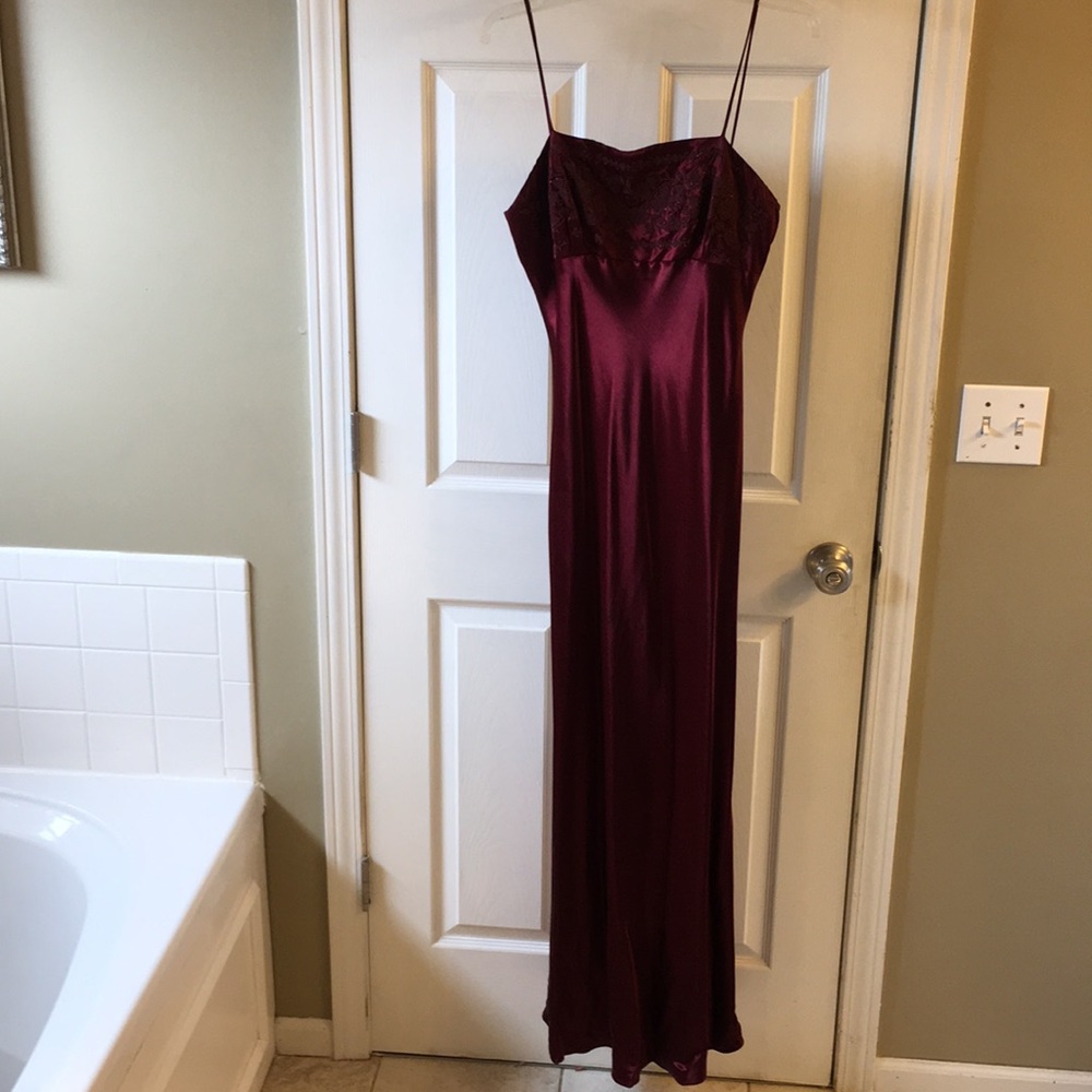 Evening gown, prom dress, silk burgundy